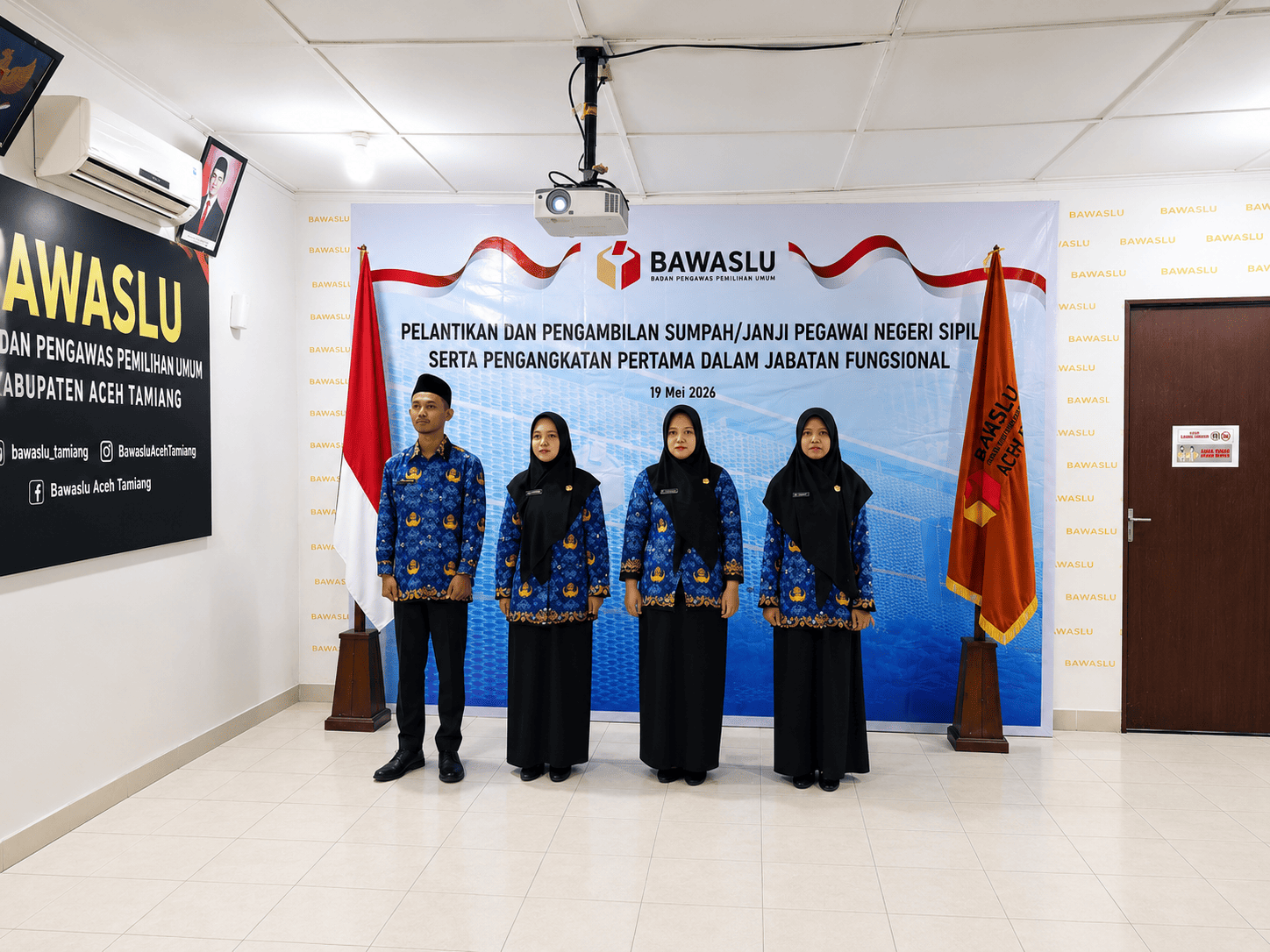 Pelantikan PNS Bawaslu Kabupaten Aceh Tamiang