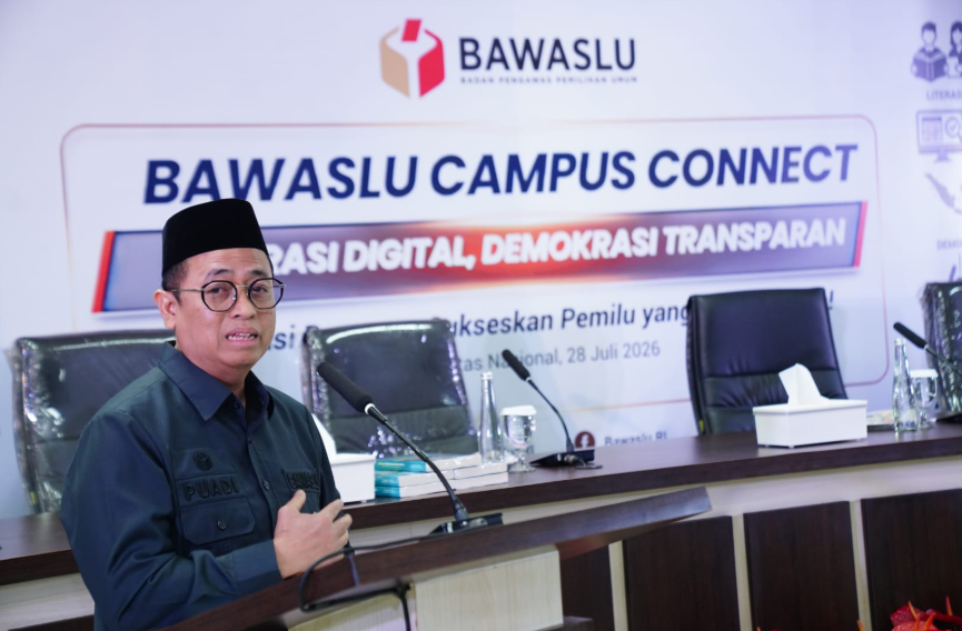 Puadi, saat membuka kegiatan Bawaslu Campus Connect 