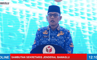 Sekjen Bawaslu RI pada saat pelantikan PNS Bawaslu 2026