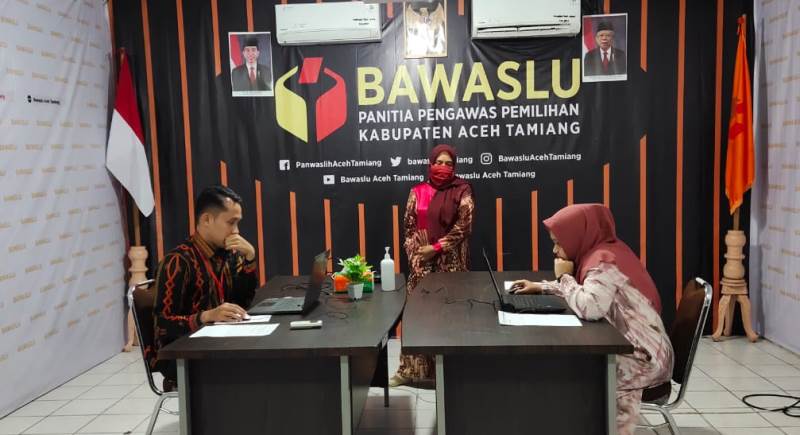 Staf Panwaslih Aceh Tamiang Ikut Evaluasi Nasional Berbasis Online